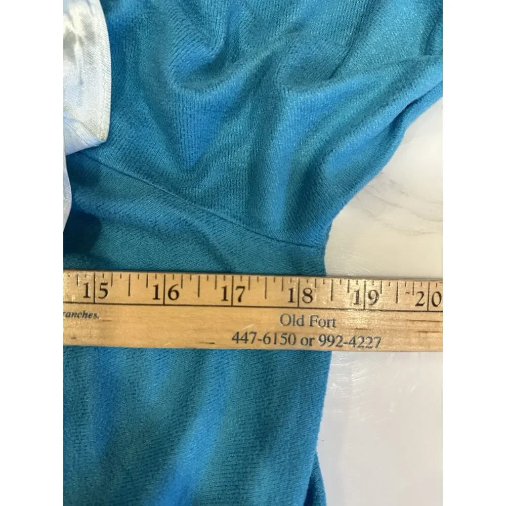 Vintage Moodsetter Nightgown Robe House Coat Blue Cottage Victorian Zip Sz.Small